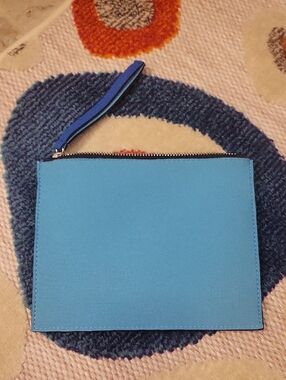 Everything But Water Neoprene Simple Sky Blue Wristlet Clutch